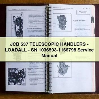 Manual de reparación y servicio de manipuladores telescópicos JCB 537-LOADALL-SN 1036593-1166798