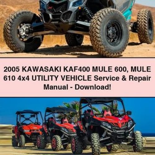 Kawasaki KAF400, Mule 600 & 610 4x4 Utility Vehicle Service & Repair Manual (PDF)