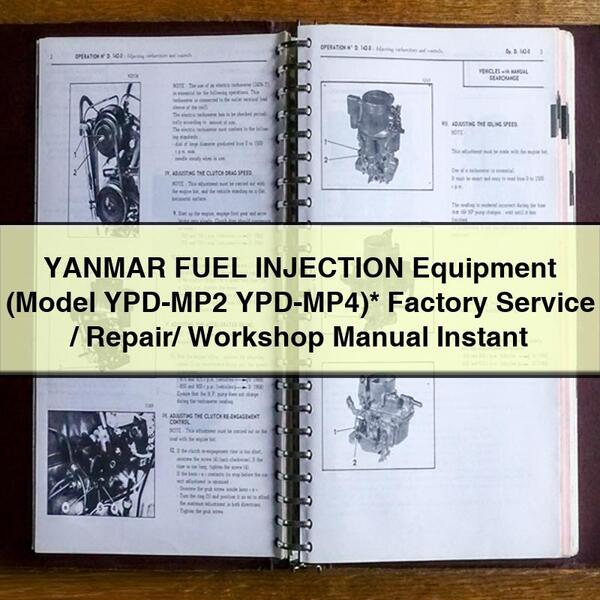 Manual de taller, reparación y servicio de fábrica de equipos de inyección de combustible YANMAR (modelos YPD-MP2 y YPD-MP4)