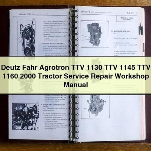 Manual de taller, servicio y reparación del tractor Deutz Fahr Agrotron TTV 1130 TTV 1145 TTV 1160 2000