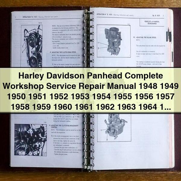 Manuel de réparation et d'entretien complet de Harley Davidson Panhead 1948 1949 1950 1951 1952 1953 1954 1955 1956 1957 1958 1959 1960 1961 1962 1963 1964 1965