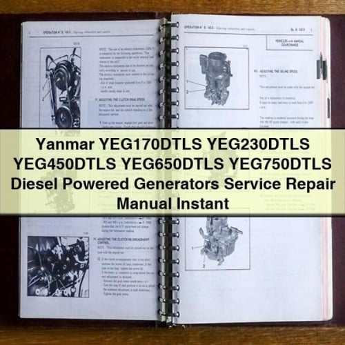 Manuel de réparation et d'entretien des générateurs diesel Yanmar YEG170DTLS YEG230DTLS YEG450DTLS YEG650DTLS YEG750DTLS