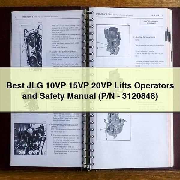 Best JLG 10VP 15VP 20VP Lifts Operators and Safety Manual (P/N-3120848)