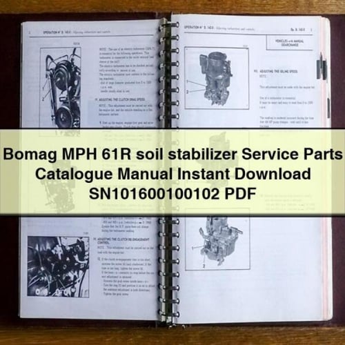 Bomag MPH 61R soil stabilizer Service Parts Catalogue Manual Instant Download SN101600100102 PDF