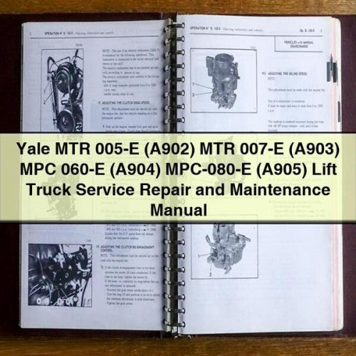 Yale MTR 005-E (A902) MTR 007-E (A903) MPC 060-E (A904) MPC-080-E (A905) Lift Truck Service Repair and Maintenance Manual Download PDF