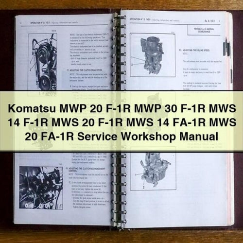 Manuel d'atelier d'entretien Komatsu MWP 20 F-1R MWP 30 F-1R MWS 14 F-1R MWS 20 F-1R MWS 14 FA-1R MWS 20 FA-1R