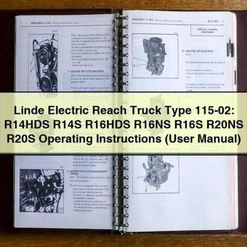 Instrucciones de funcionamiento (manual del usuario) de la carretilla retráctil eléctrica Linde tipo 115-02: R14HDS R14S R16HDS R16NS R16S R20NS R20S