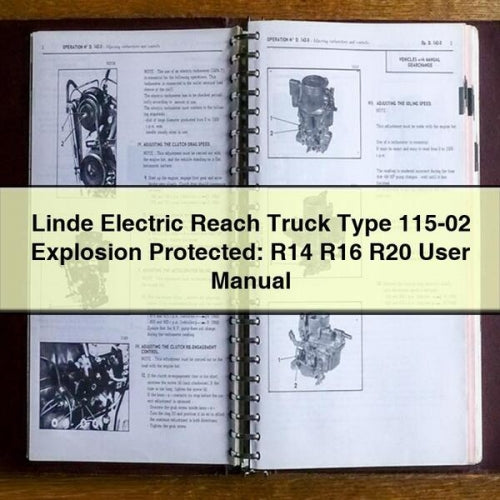 Manual del usuario de la carretilla retráctil eléctrica Linde tipo 115-02 protegida contra explosiones: R14 R16 R20