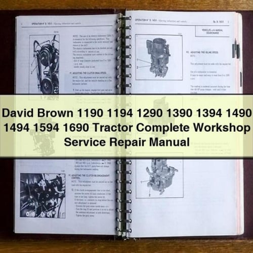 Manual completo de reparación y servicio del tractor David Brown 1190 1194 1290 1390 1394 1490 1494 1594 1690