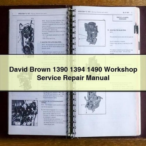 Manual de reparación y servicio del taller David Brown 1390 1394 1490