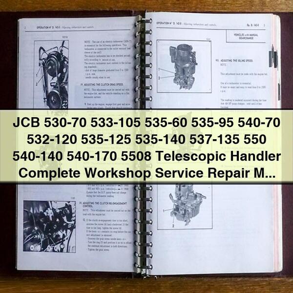 Manual de reparación y servicio de taller completo de manipuladores telescópicos JCB 530-70 533-105 535-60 535-95 540-70 532-120 535-125 535-140 537-135 550 540-140 540-170 5508