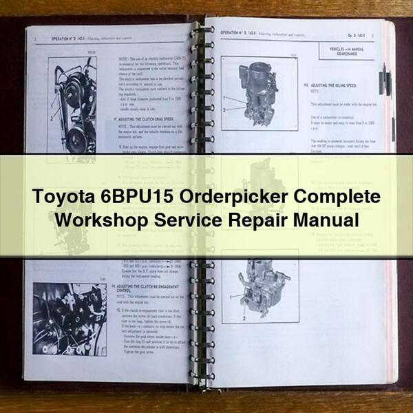 Manual completo de reparación y servicio del taller del recogedor de pedidos Toyota 6BPU15