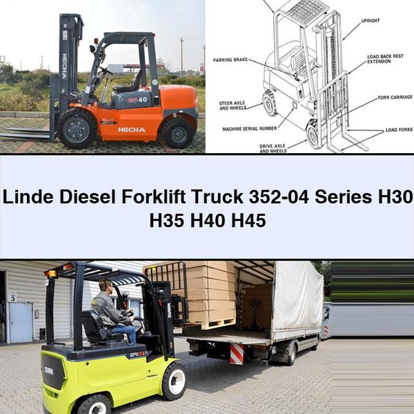 Linde Diesel Forklift Truck 352-04 Series H30 H35 H40 H45