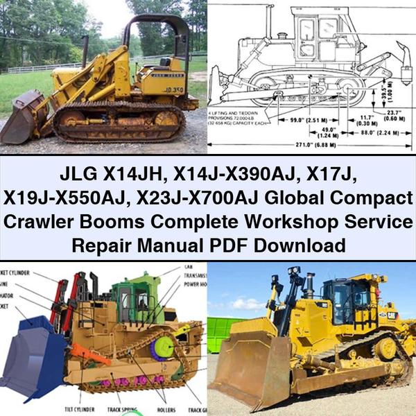 Manual completo de reparación y servicio de taller de plumas sobre orugas compactas JLG X14JH X14J-X390AJ X17J X19J-X550AJ X23J-X700AJ