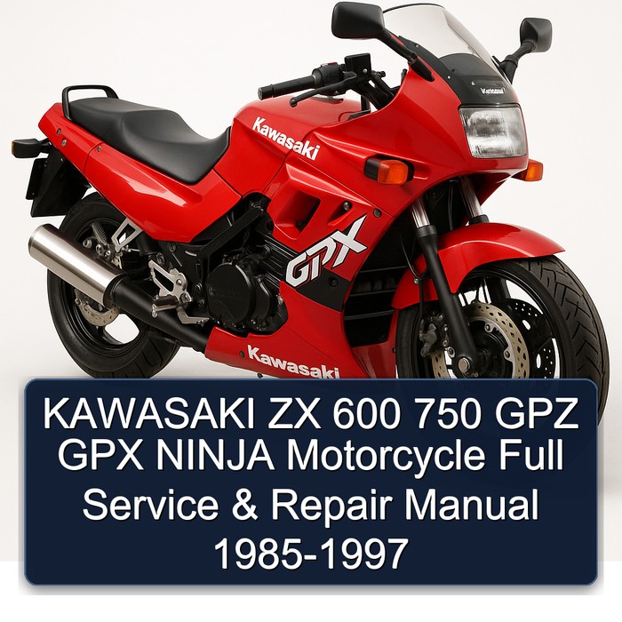 KAWASAKI ZX 600 750 GPZ GPX NINJA Motorcycle Full Service & Repair Manual 1985-1997
